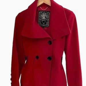 G by GUESS Women’s Red Wool Peacoat with Red Lining
